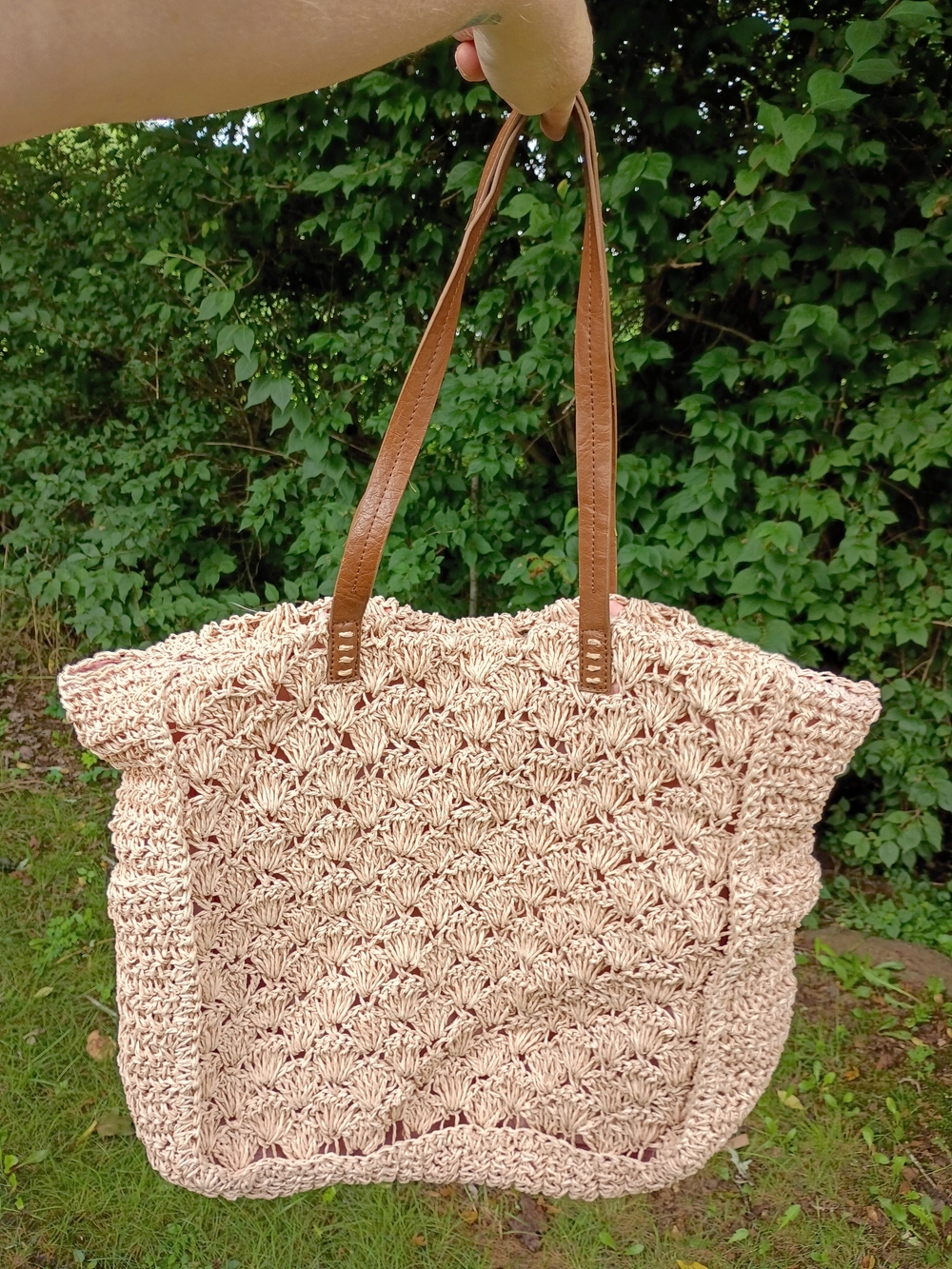 Woven Straw Kellly & Katie Light Pink Tote Bag